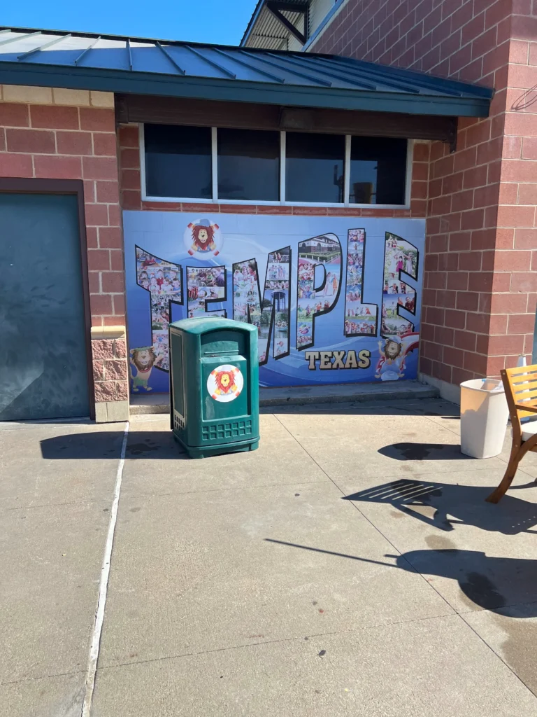 Mural of Temple, Texas on wall - Family friendly activities in Temple Texas